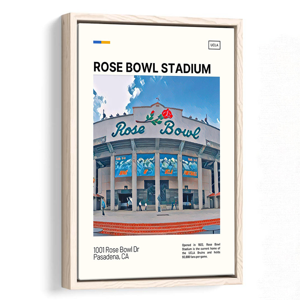 Rose Bowl Stadium Print, UCLA Bruins Stadium Canvas Art, Man Cave Gift, Floating Framed Canvas Print Wall Art