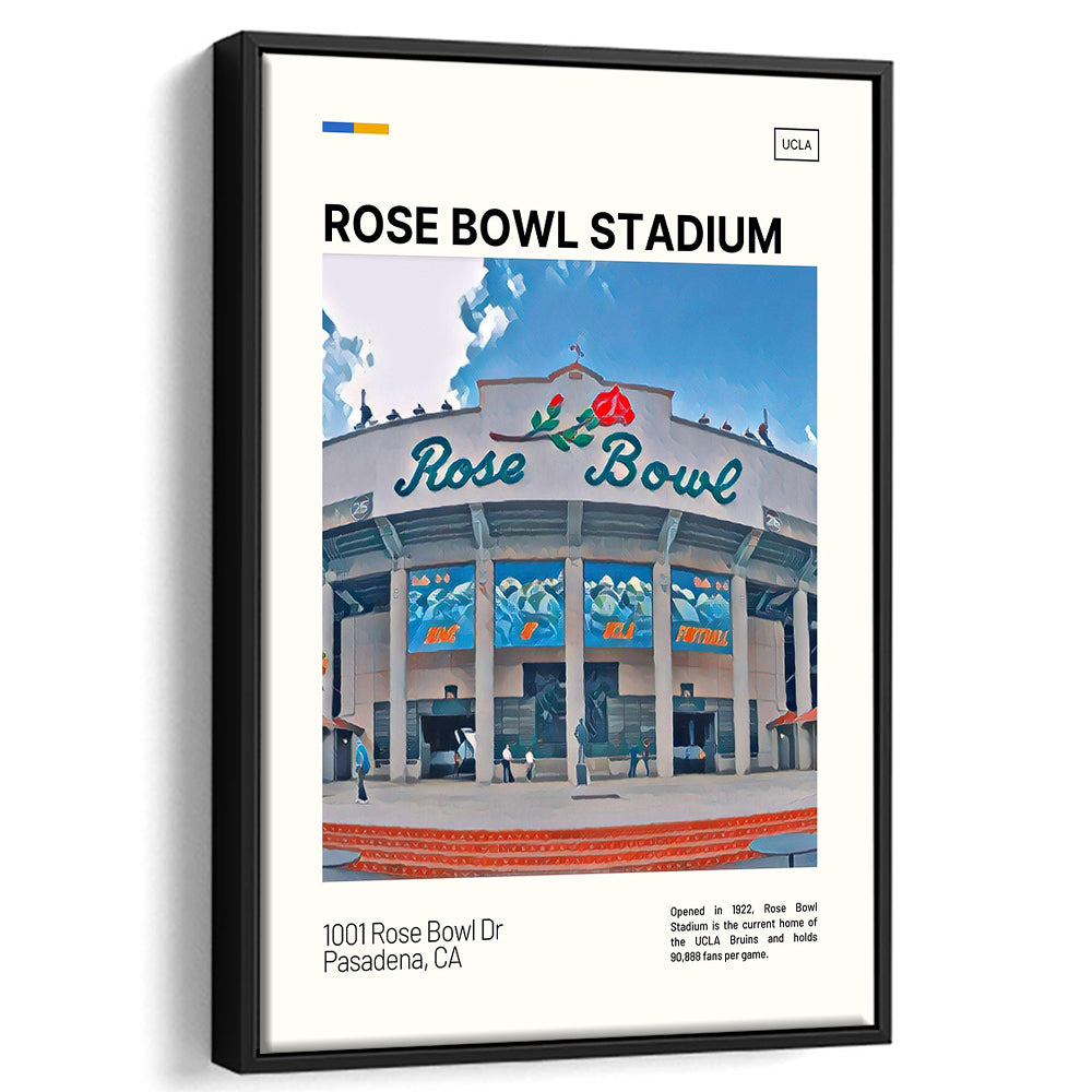 Rose Bowl Stadium Print, UCLA Bruins Stadium Canvas Art, Man Cave Gift, Floating Framed Canvas Print Wall Art