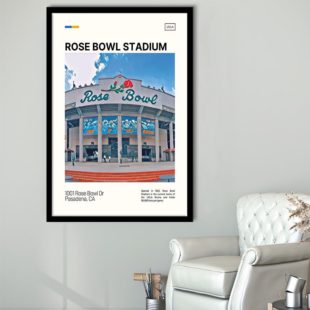 Rose Bowl Stadium Print, UCLA Bruins Stadium Art, Gifts for him, Sport Art, Framed Art Print Wall Decor