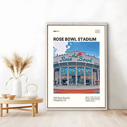 Rose Bowl Stadium Print, UCLA Bruins Stadium Canvas Art, Man Cave Gift, Floating Framed Canvas Print Wall Art