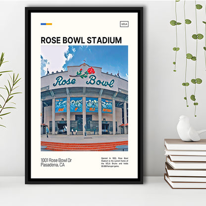 Rose Bowl Stadium Print, UCLA Bruins Stadium Canvas Art, Man Cave Gift, Floating Framed Canvas Print Wall Art