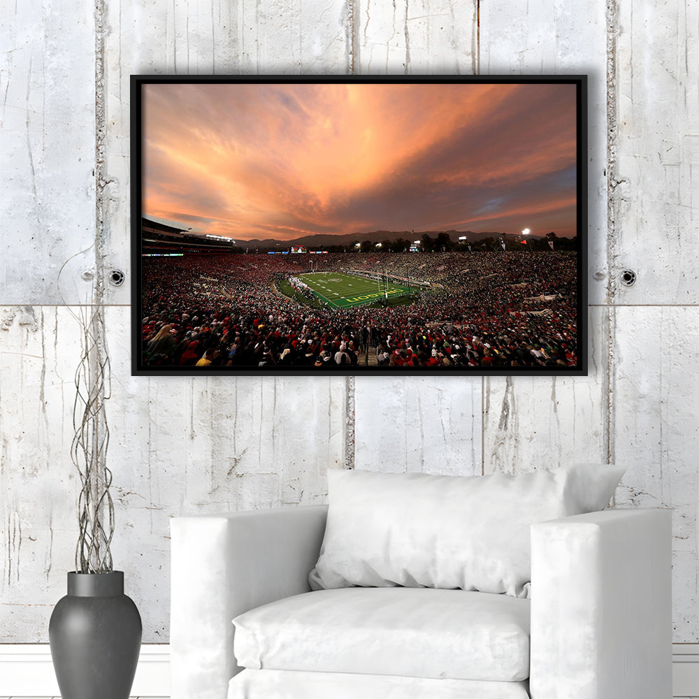 Rose Bowl in California, Stadium Canvas, Sport Art, Framed Canvas Print Wall Art, Floating Frame