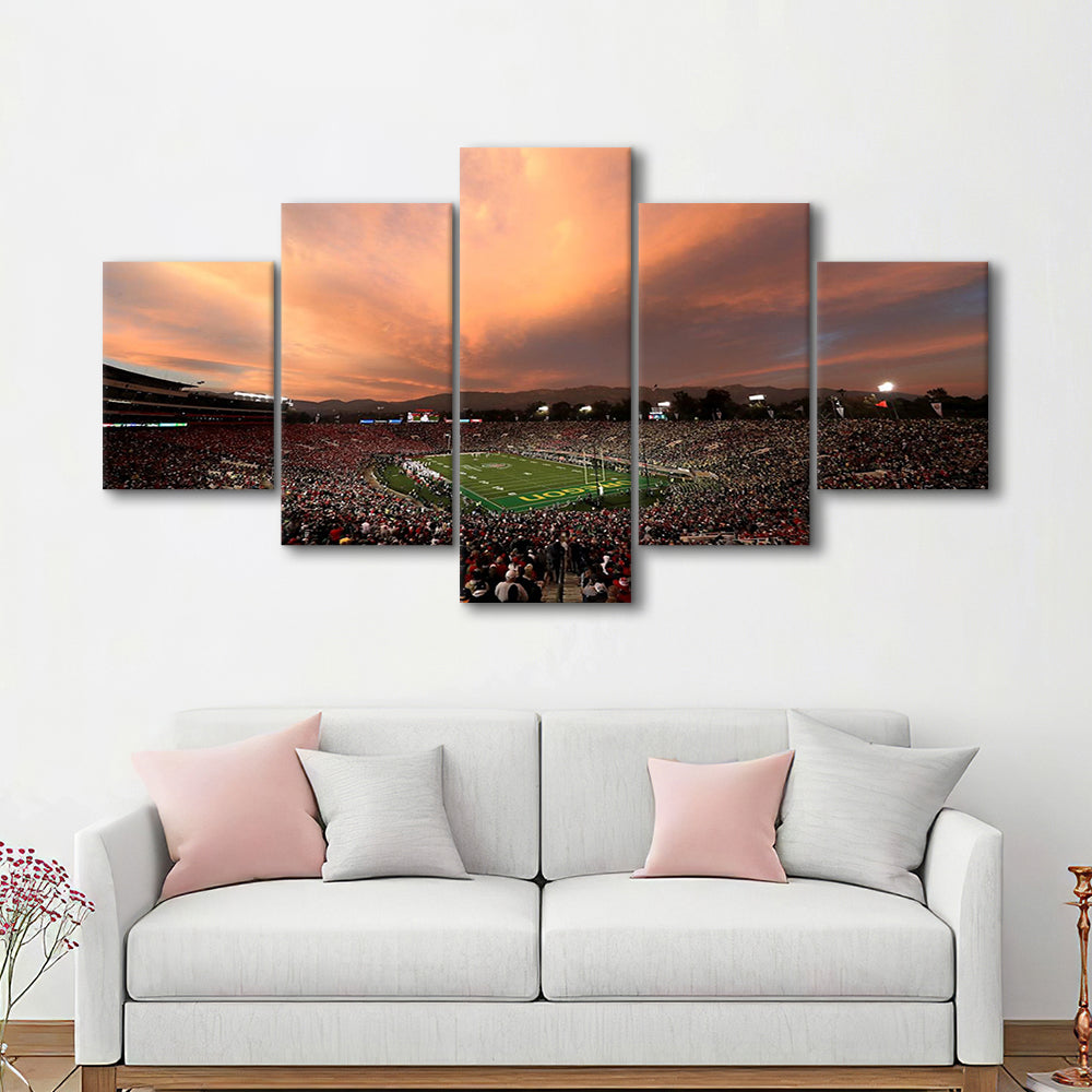 Rose Bowl in California, Stadium Canvas, Sport Art, Gift for him, 5 Panel, Large Canvas, Canvas Print Wall Art
