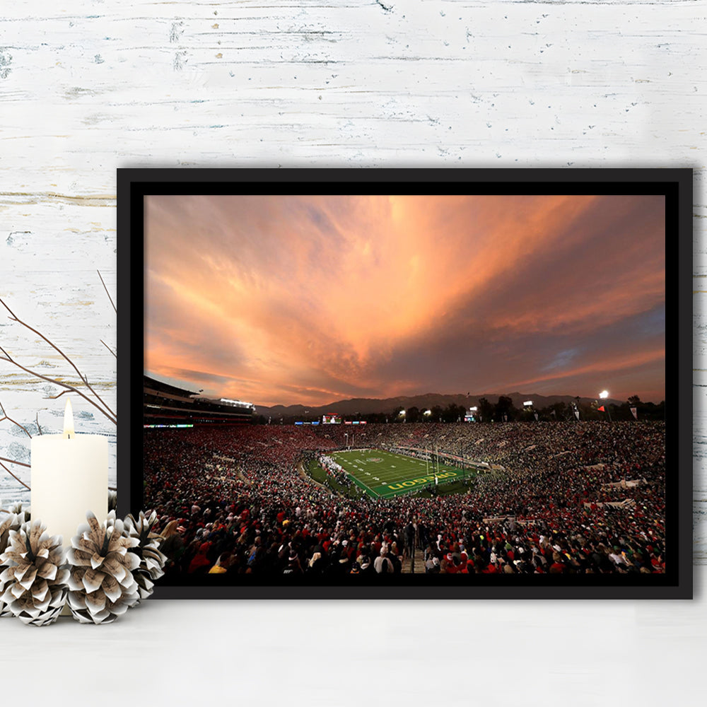 Rose Bowl in California, Stadium Canvas, Sport Art, Framed Canvas Print Wall Art, Floating Frame