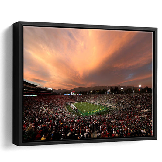 Rose Bowl in California, Stadium Canvas, Sport Art, Framed Canvas Print Wall Art, Floating Frame
