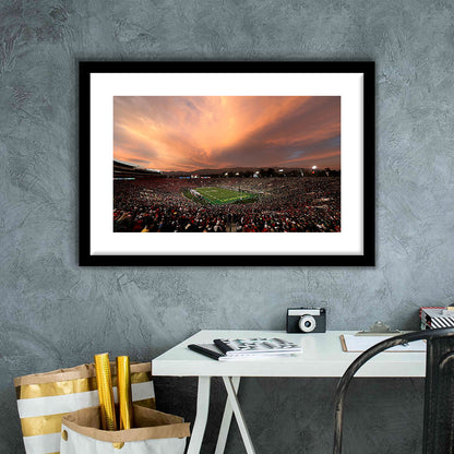 Rose Bowl in California, Stadium Canvas, Sport Art, Gift for him, White Border Framed Art Print Wall Decor