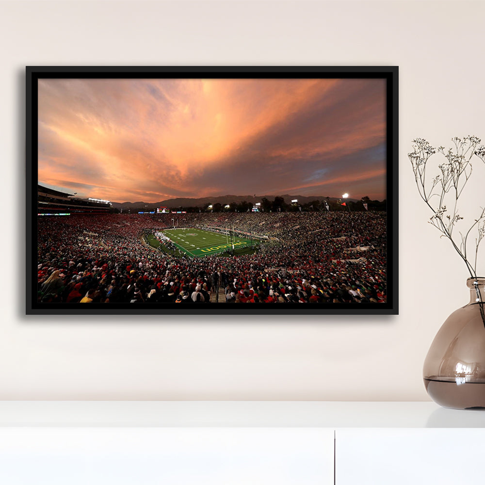 Rose Bowl in California, Stadium Canvas, Sport Art, Framed Canvas Print Wall Art, Floating Frame