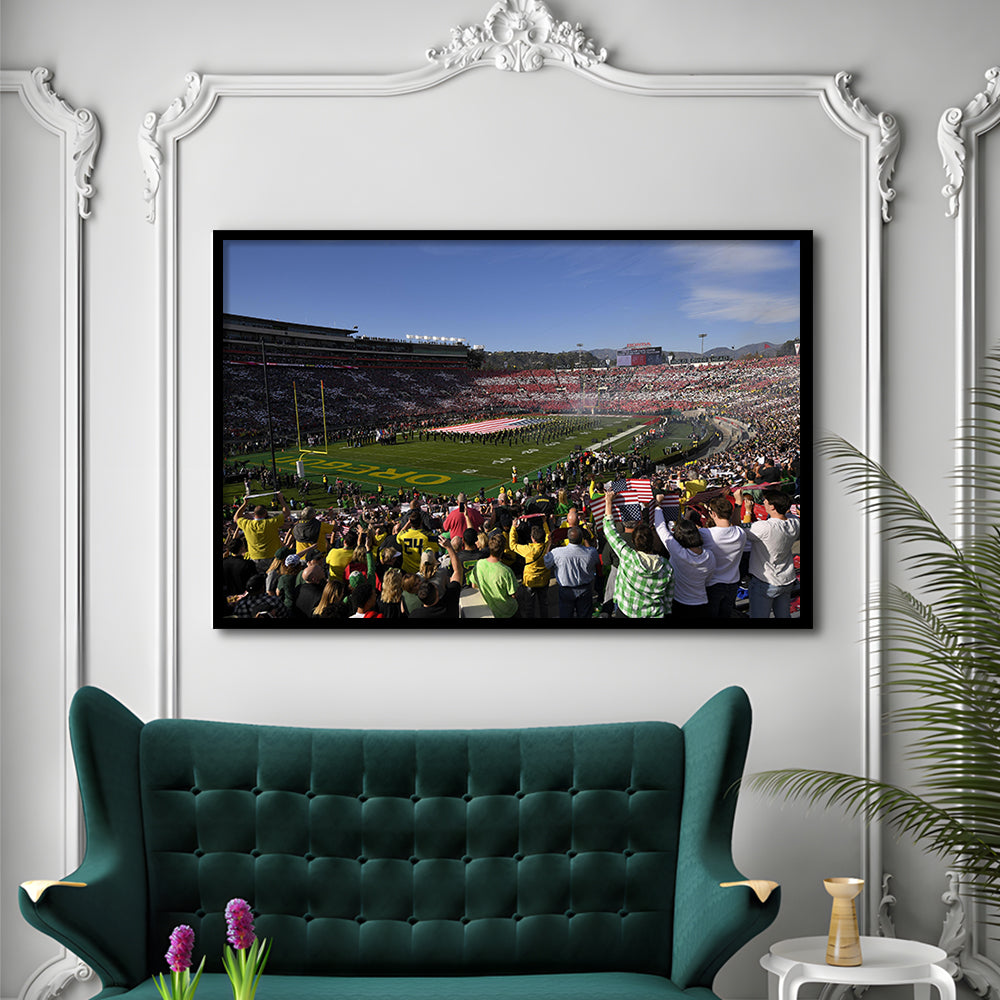 Rose Bowl in Pasadena California, Stadium Canvas, Sport Art, Gift for him, Framed Art Print Wall Decor, Picture Framed
