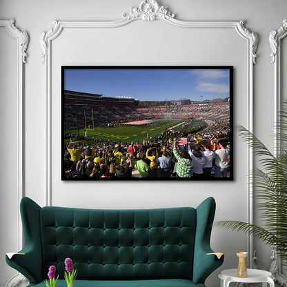 Rose Bowl in Pasadena California, Stadium Canvas, Sport Art, Gift for him, Framed Art Print Wall Decor, Picture Framed
