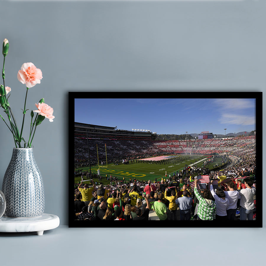 Rose Bowl in Pasadena California, Stadium Canvas, Sport Art, Gift for him, Framed Art Print Wall Decor, Picture Framed