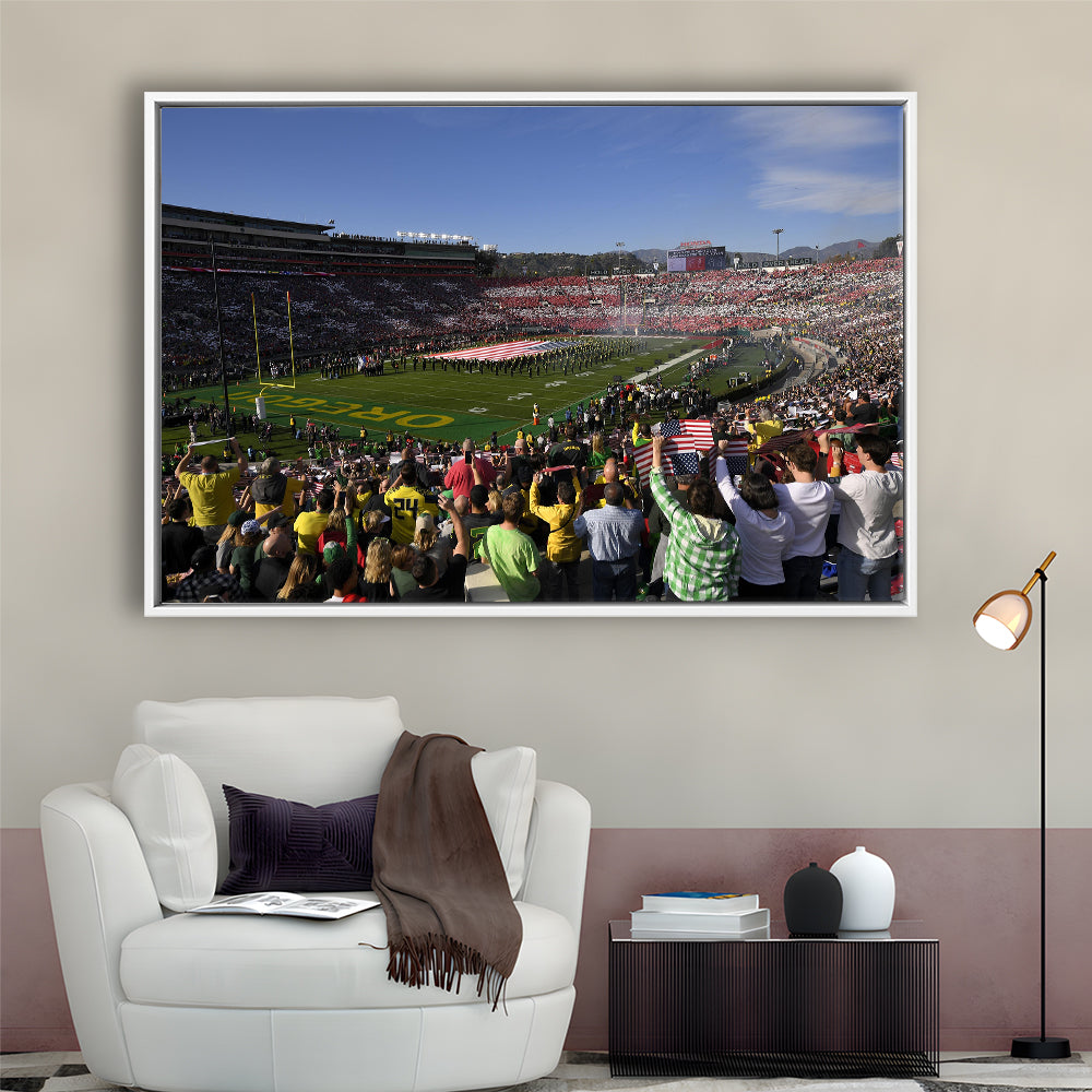 Rose Bowl in Pasadena California, Stadium Canvas, Sport Art, Framed Canvas Print Wall Art, Floating Frame