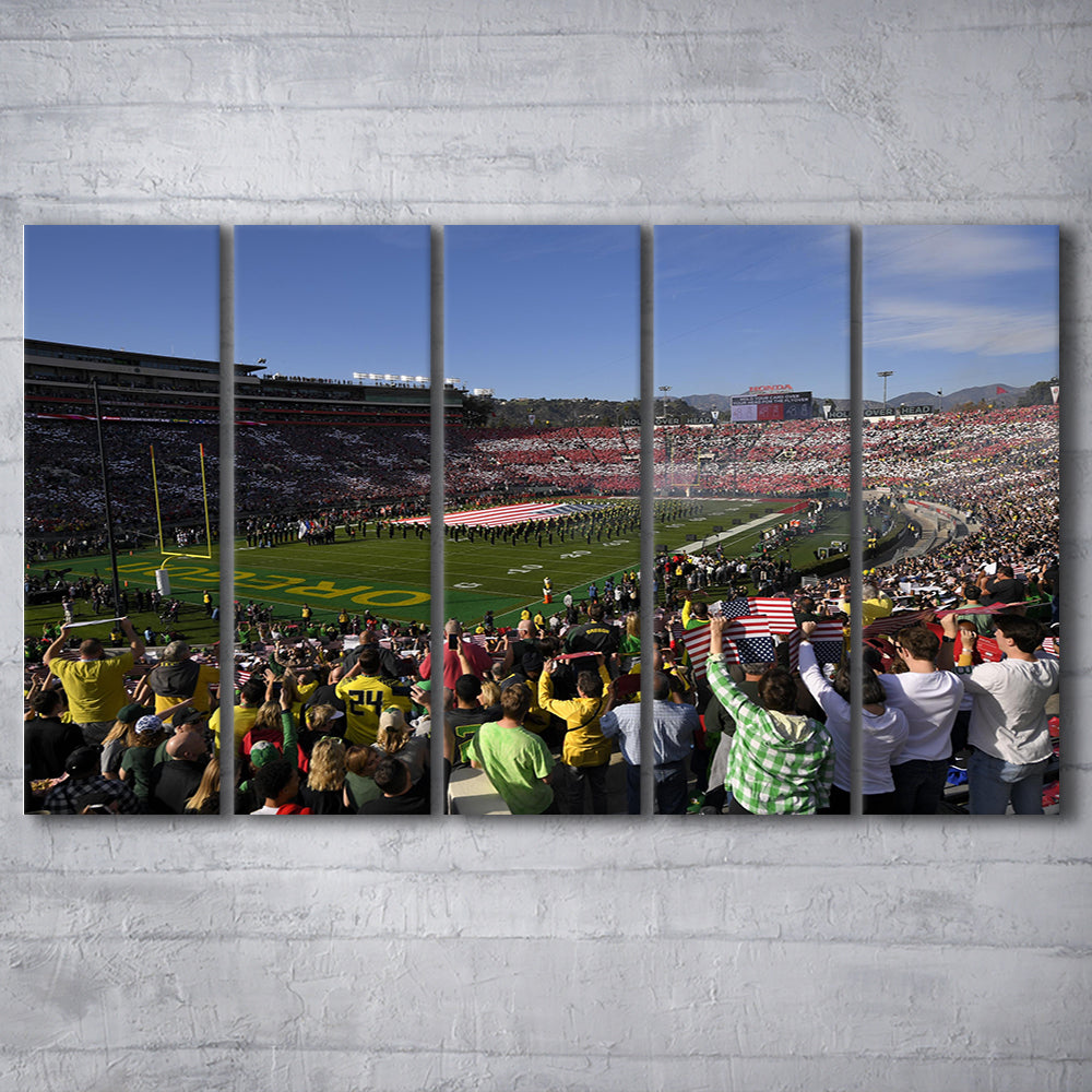 Rose Bowl in Pasadena California, Stadium Canvas, Sport Art, 5 Panel B, Extra Large Canvas, Canvas Print Wall Art