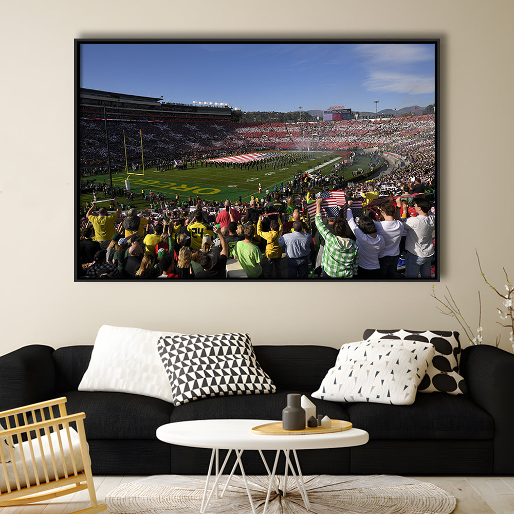 Rose Bowl in Pasadena California, Stadium Canvas, Sport Art, Framed Canvas Print Wall Art, Floating Frame