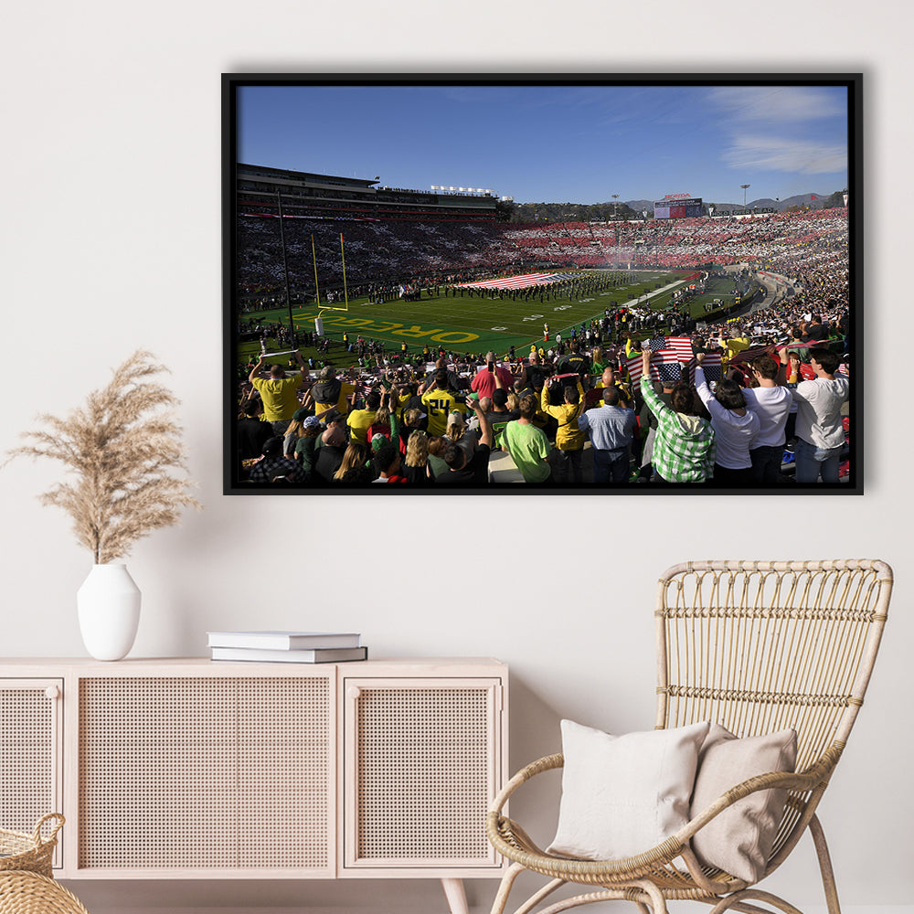 Rose Bowl in Pasadena California, Stadium Canvas, Sport Art, Framed Canvas Print Wall Art, Floating Frame