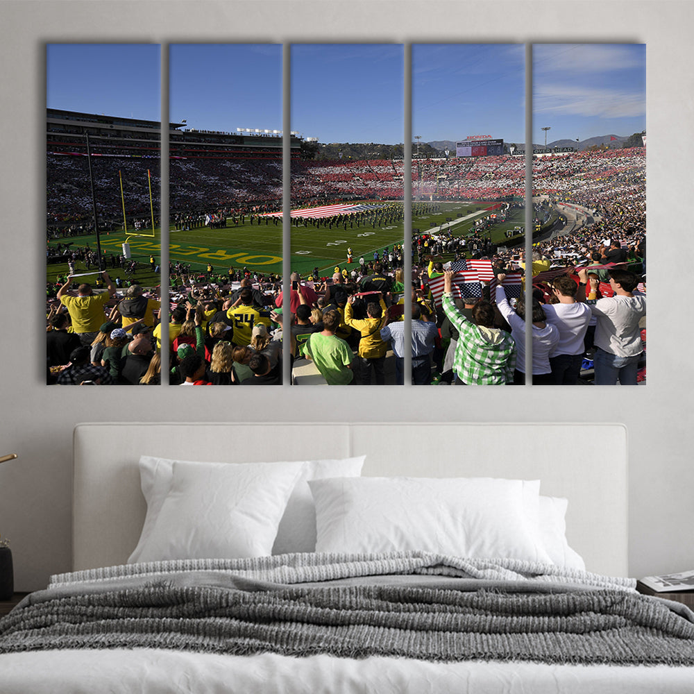 Rose Bowl in Pasadena California, Stadium Canvas, Sport Art, 5 Panel B, Extra Large Canvas, Canvas Print Wall Art