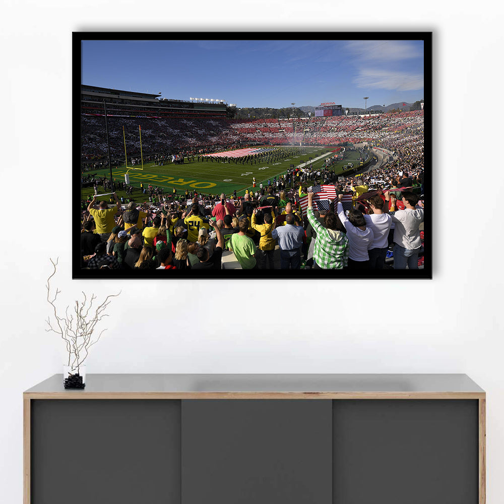 Rose Bowl in Pasadena California, Stadium Canvas, Sport Art, Gift for him, Framed Art Print Wall Decor, Picture Framed