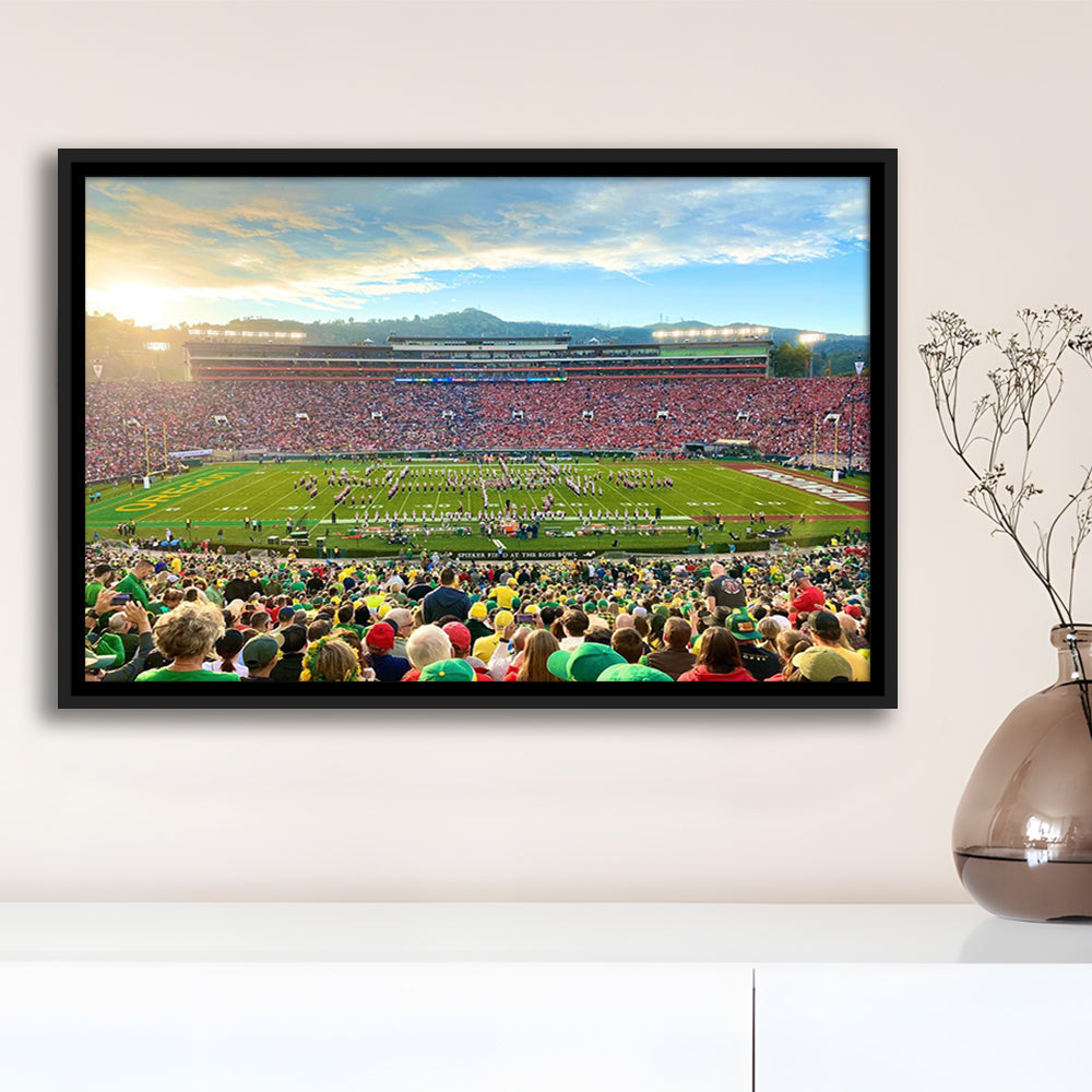 Rose Bowl in Pasadena, Stadium Canvas, Sport Art, Framed Canvas Print Wall Art, Floating Frame