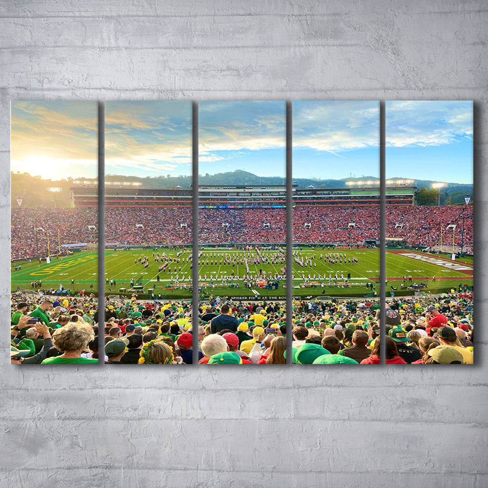 Rose Bowl in Pasadena, Stadium Canvas, Sport Art, 5 Panel B, Extra Large Canvas, Canvas Print Wall Art
