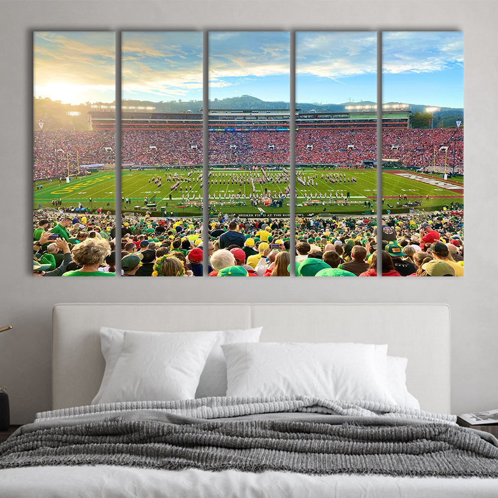Rose Bowl in Pasadena, Stadium Canvas, Sport Art, 5 Panel B, Extra Large Canvas, Canvas Print Wall Art