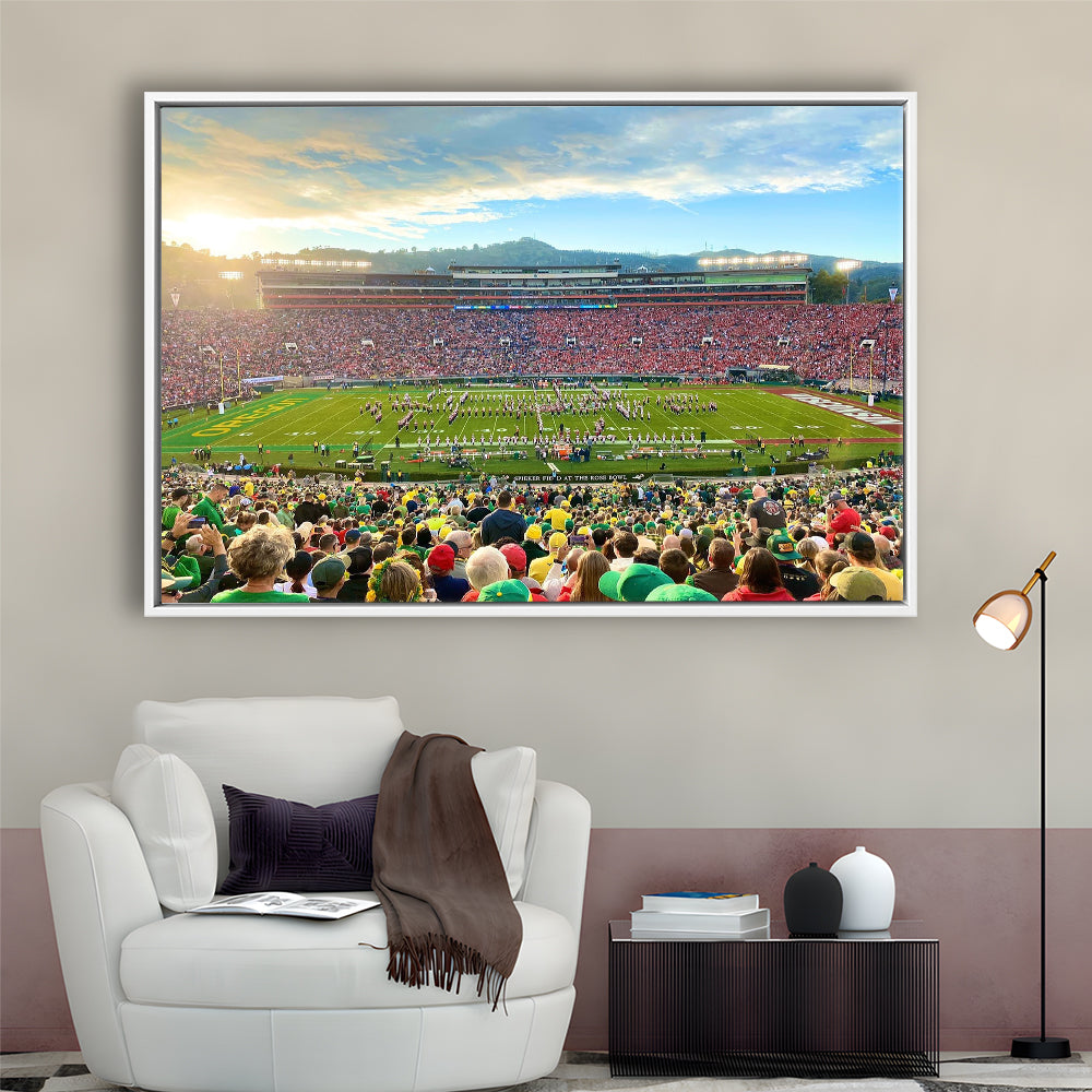 Rose Bowl in Pasadena, Stadium Canvas, Sport Art, Framed Canvas Print Wall Art, Floating Frame