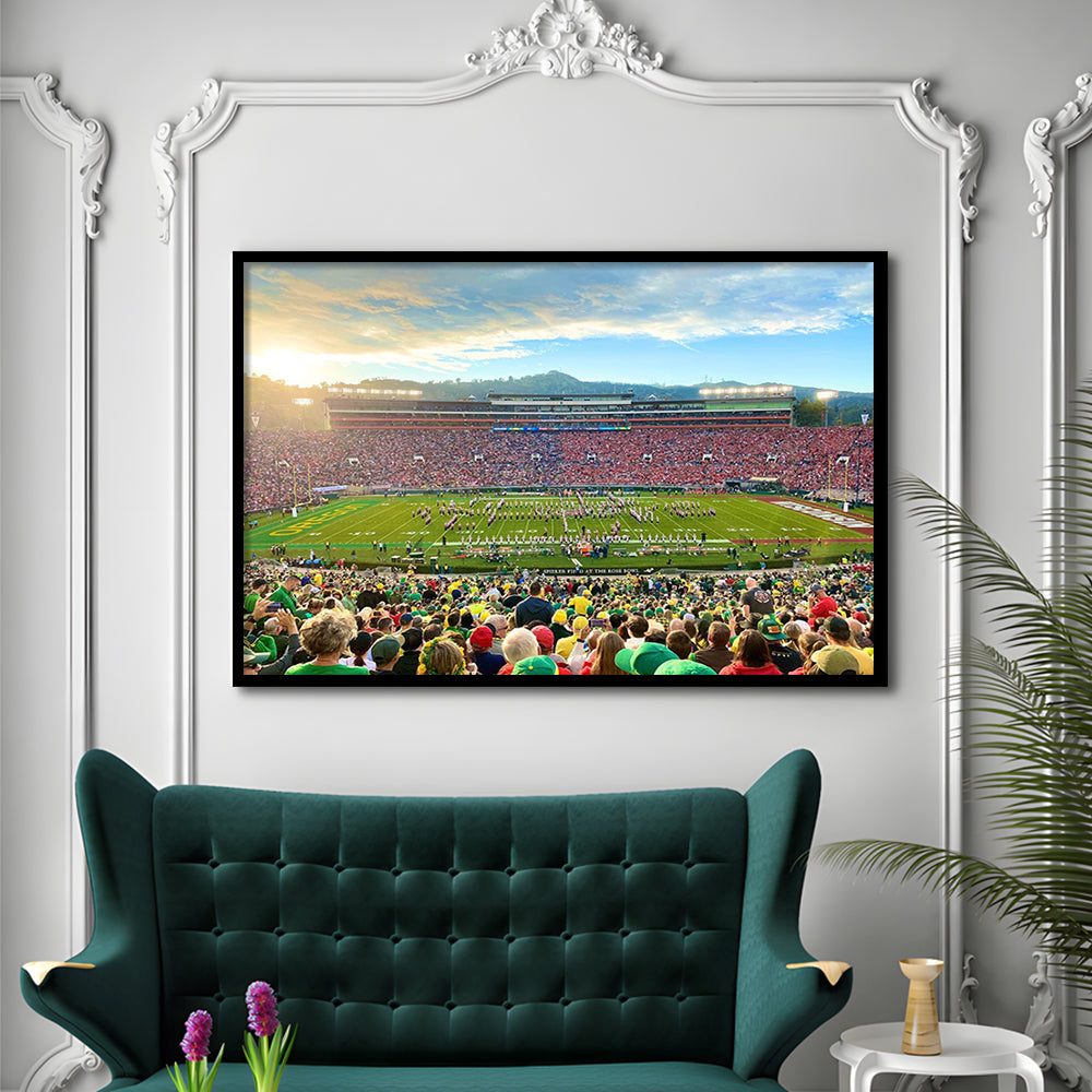Rose Bowl in Pasadena, Stadium Canvas, Sport Art, Gift for him, Framed Art Print Wall Decor, Picture Framed