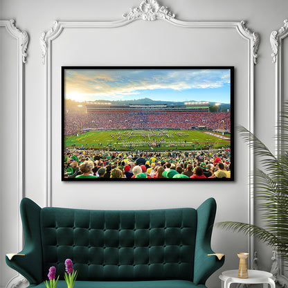 Rose Bowl in Pasadena, Stadium Canvas, Sport Art, Gift for him, Framed Art Print Wall Decor, Picture Framed