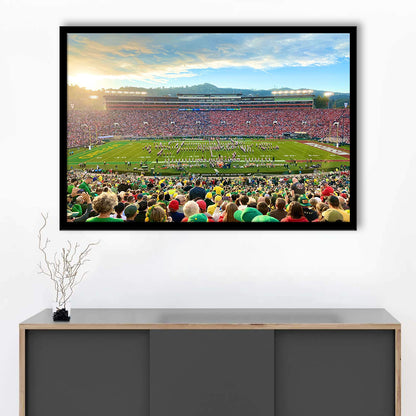 Rose Bowl in Pasadena, Stadium Canvas, Sport Art, Gift for him, Framed Art Print Wall Decor, Picture Framed