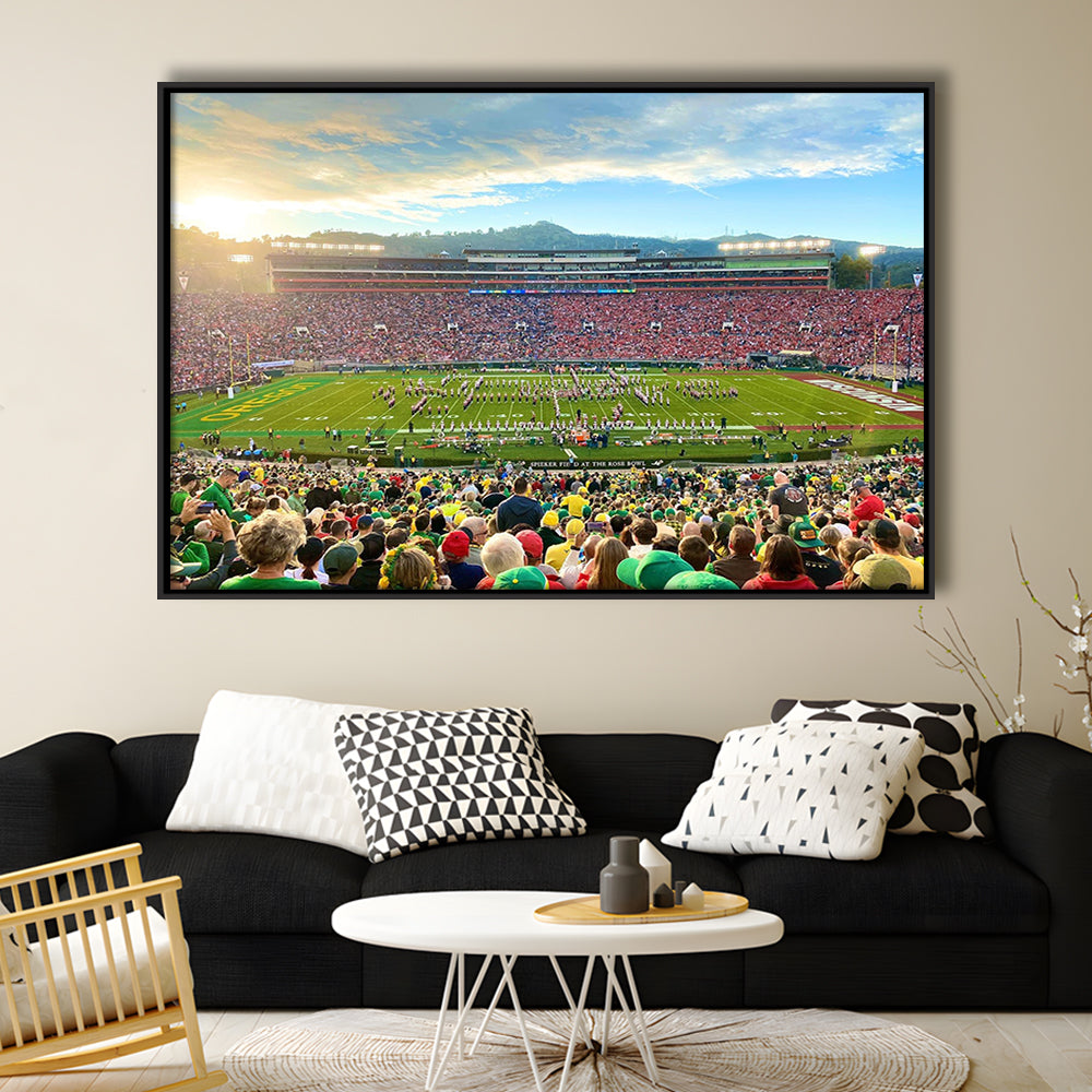 Rose Bowl in Pasadena, Stadium Canvas, Sport Art, Framed Canvas Print Wall Art, Floating Frame