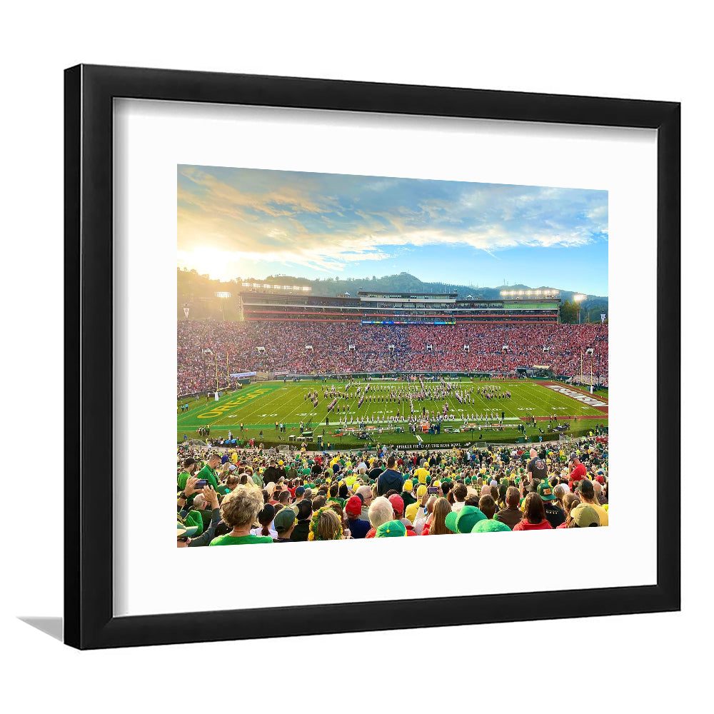 Rose Bowl in Pasadena, Stadium Canvas, Sport Art, Gift for him, White Border Framed Art Print Wall Decor
