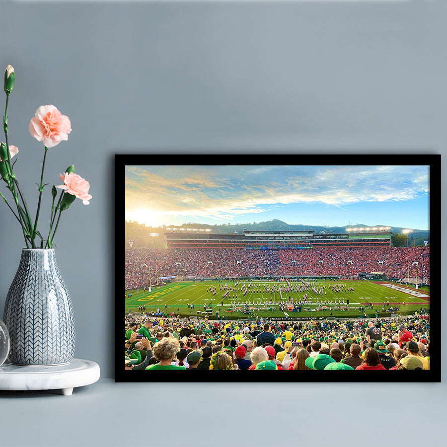 Rose Bowl in Pasadena, Stadium Canvas, Sport Art, Gift for him, Framed Art Print Wall Decor, Picture Framed