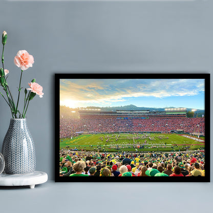 Rose Bowl in Pasadena, Stadium Canvas, Sport Art, Gift for him, Framed Art Print Wall Decor, Picture Framed