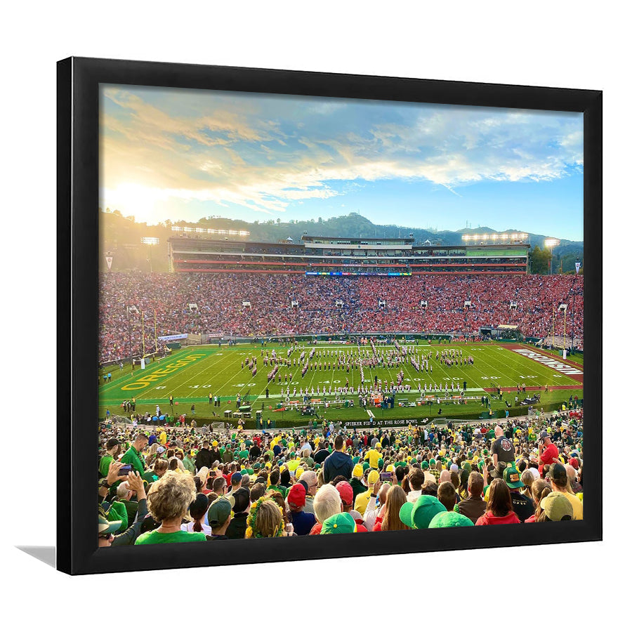 Rose Bowl in Pasadena, Stadium Canvas, Sport Art, Gift for him, Framed Art Print Wall Decor, Picture Framed