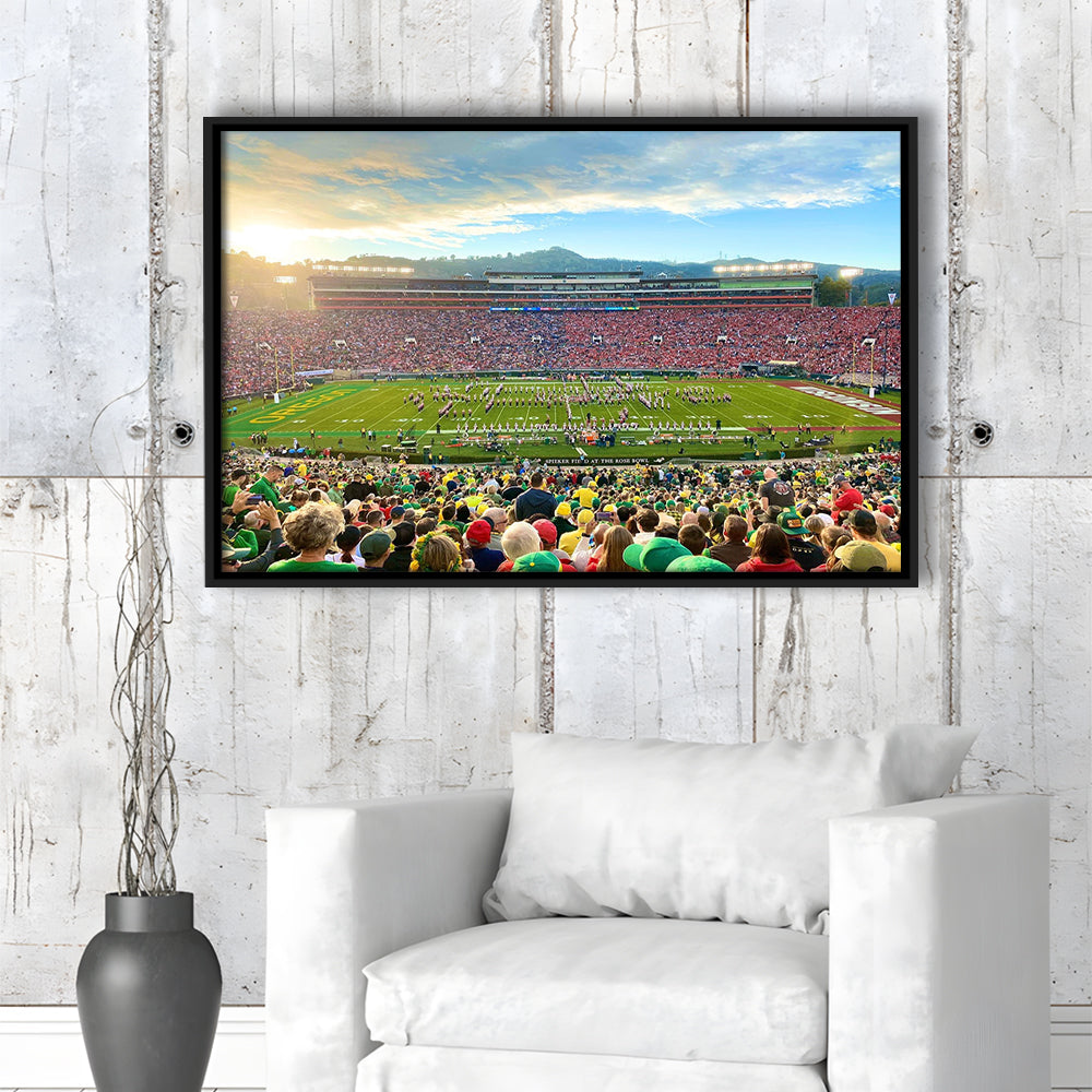 Rose Bowl in Pasadena, Stadium Canvas, Sport Art, Framed Canvas Print Wall Art, Floating Frame