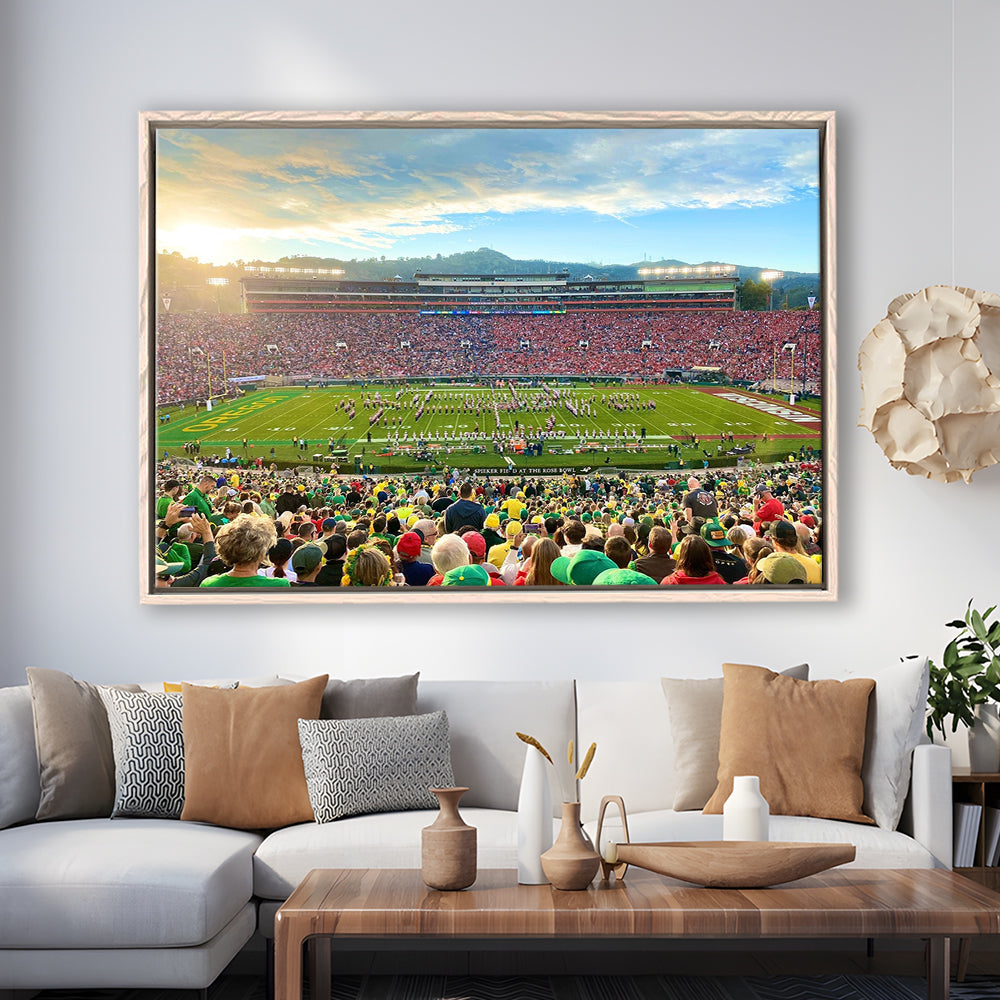 Rose Bowl in Pasadena, Stadium Canvas, Sport Art, Framed Canvas Print Wall Art, Floating Frame