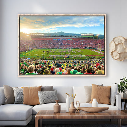 Rose Bowl in Pasadena, Stadium Canvas, Sport Art, Framed Canvas Print Wall Art, Floating Frame