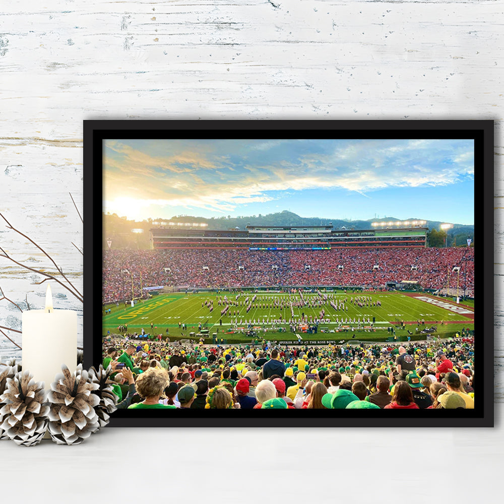 Rose Bowl in Pasadena, Stadium Canvas, Sport Art, Framed Canvas Print Wall Art, Floating Frame