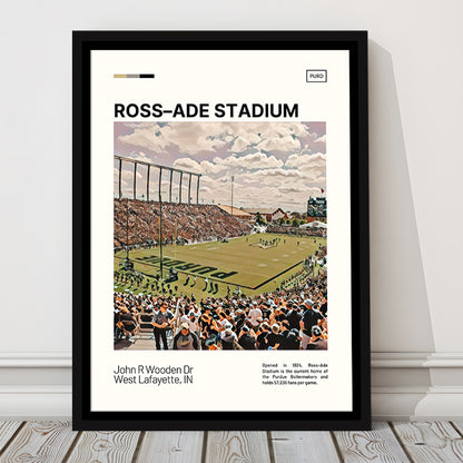 Ross Ade Stadium Print, Purdue Boilermakers Stadium Canvas Art, Man Cave Gift, Floating Framed Canvas Print Wall Art