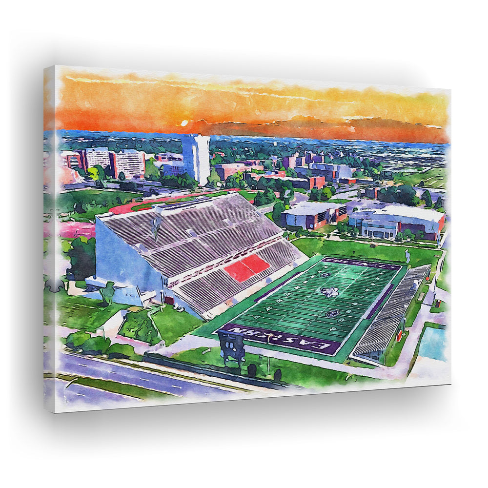 Roy Kidd Painting Stadium Watercolor, Richmond Kentucky Watercolor, Sport Art, Gifts for him, Canvas Print Wall Art