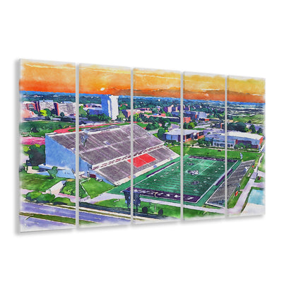 Roy Kidd Painting Stadium Watercolor, Richmond Kentucky Watercolor, Sport Art, Extra Large Canvas Print Wall Art