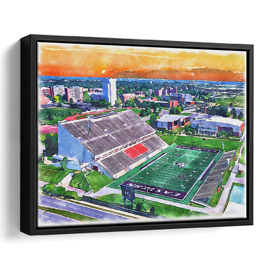Roy Kidd Painting Stadium Watercolor, Richmond Kentucky Watercolor, Sport Gift Art, Framed Canvas Print Wall Art