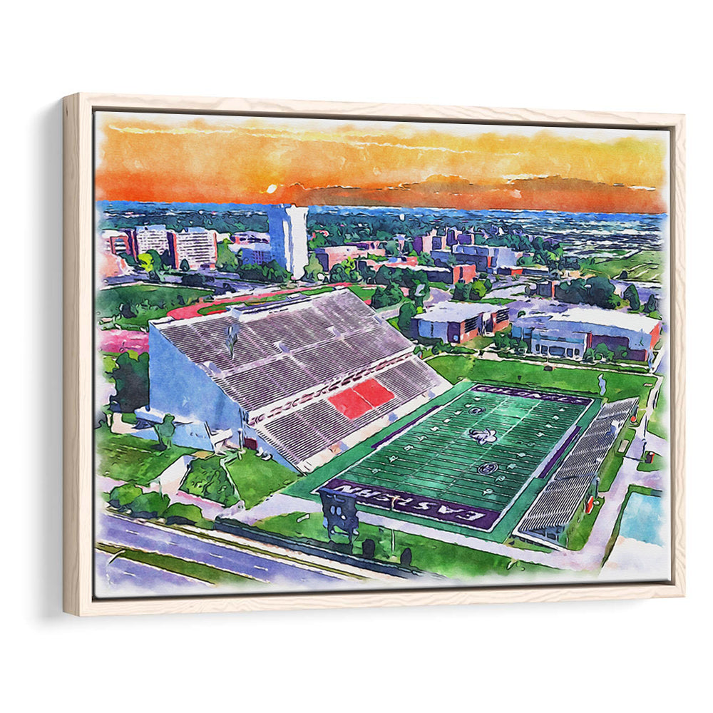 Roy Kidd Painting Stadium Watercolor, Richmond Kentucky Watercolor, Sport Gift Art, Framed Canvas Print Wall Art