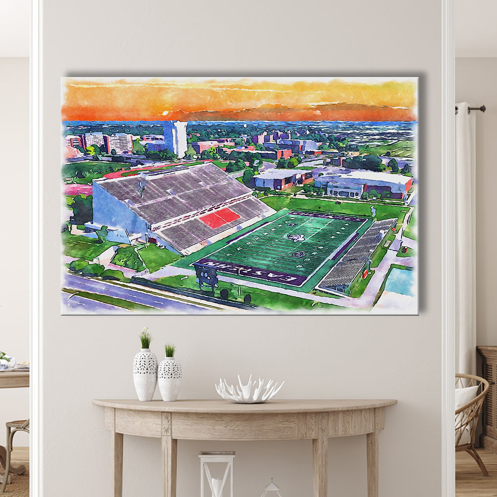 Roy Kidd Painting Stadium Watercolor, Richmond Kentucky Watercolor, Sport Art, Gifts for him, Canvas Print Wall Art