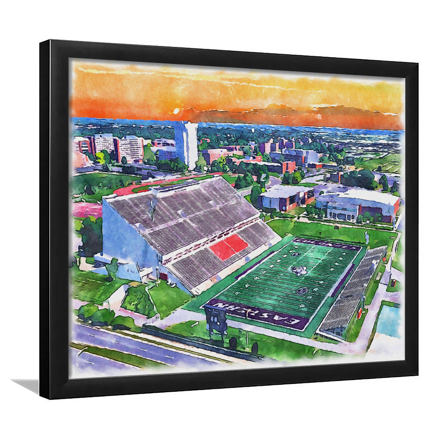Roy Kidd Painting Stadium Watercolor, Richmond Kentucky Watercolor, Sport Gift Art, Framed Art Print Wall Decor