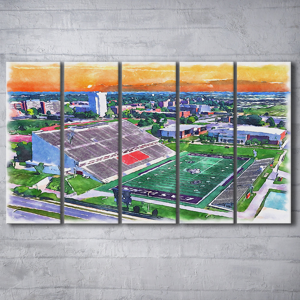 Roy Kidd Painting Stadium Watercolor, Richmond Kentucky Watercolor, Sport Art, Extra Large Canvas Print Wall Art