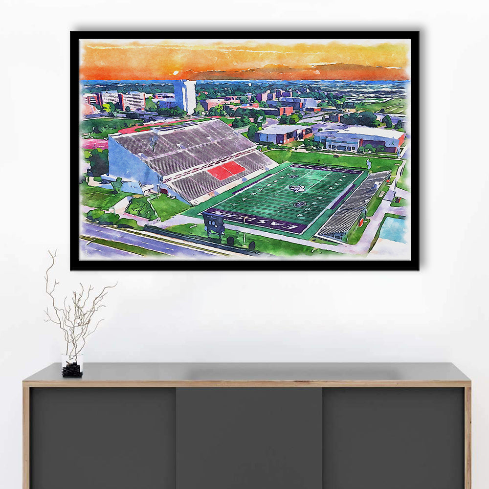 Roy Kidd Painting Stadium Watercolor, Richmond Kentucky Watercolor, Sport Gift Art, Framed Art Print Wall Decor