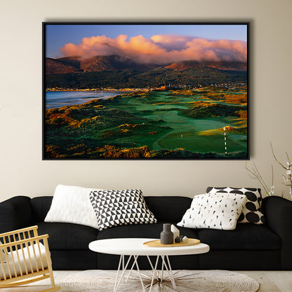 Royal County Down Golf Club Hole 03R A Glorious Morning Newcastle, Floating Framed Canvas Print Wall Art