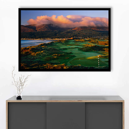 Royal County Down Golf Club Hole 03R A Glorious Morning Newcastle, Framed Art Print Wall Decor, Picture Framed