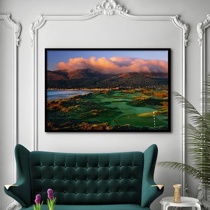 Royal County Down Golf Club Hole 03R A Glorious Morning Newcastle, Framed Art Print Wall Decor, Picture Framed