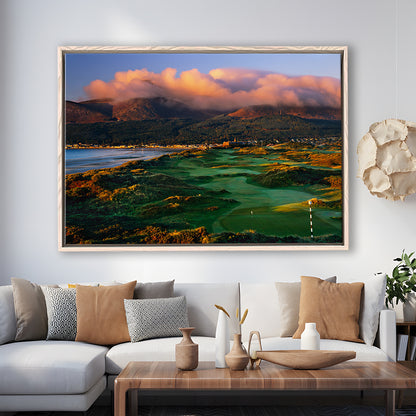 Royal County Down Golf Club Hole 03R A Glorious Morning Newcastle, Floating Framed Canvas Print Wall Art