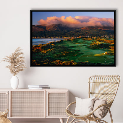 Royal County Down Golf Club Hole 03R A Glorious Morning Newcastle, Floating Framed Canvas Print Wall Art